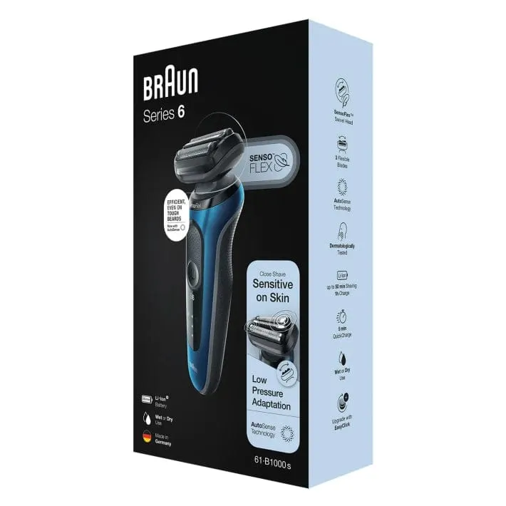 BRAUN - Series 6 61-B1000s Wet & Dry Shaver With Travel Case