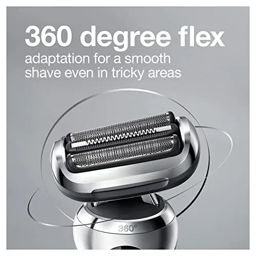 Braun Series 7 7020s Flex Electric Razor for Men with Precision Trimmer, Wet & Dry, Rechargeable, Cordless Foil Shaver, Silver