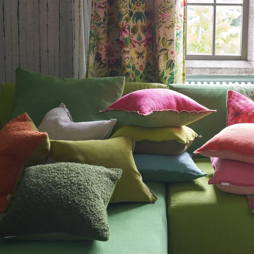 Brera Lino Thyme & Pebble Decorative Pillow by Designers Guild