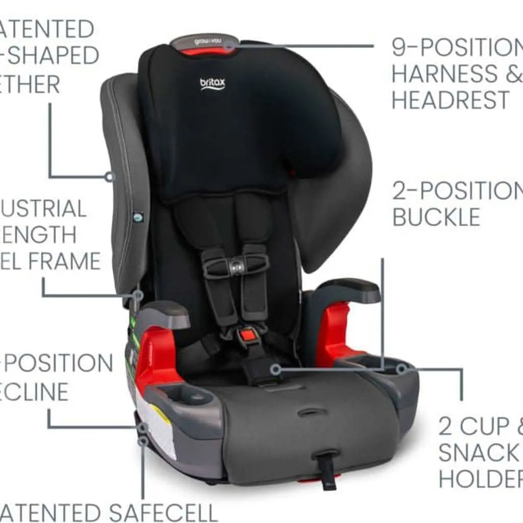 Britax Grow With You Harness-To-Booster Car Seat, Mod Black Safewash