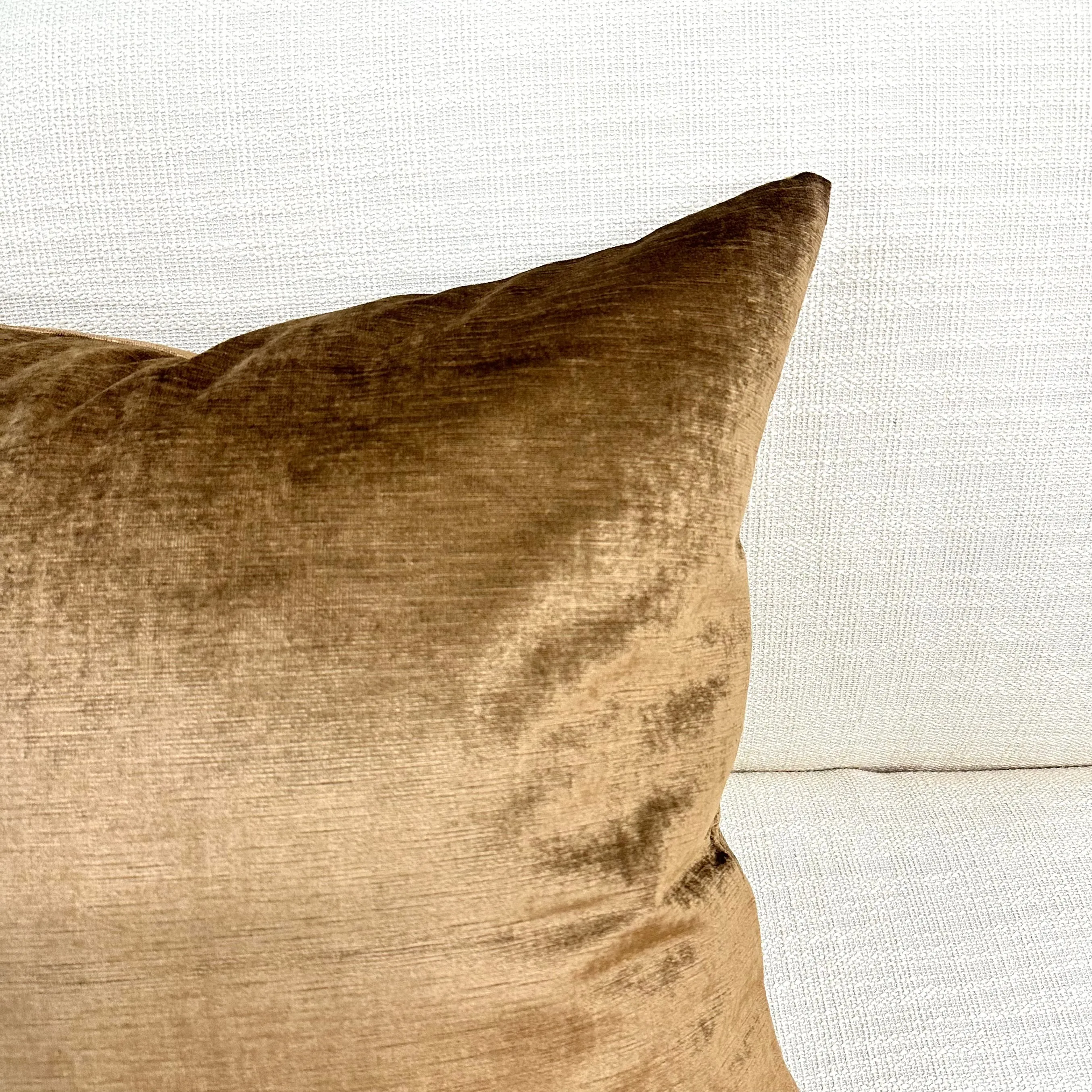 Bronze Glam Velvet Throw Pillow Cover 24x24