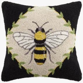 Bumble Bee Wool Hooked Pillow