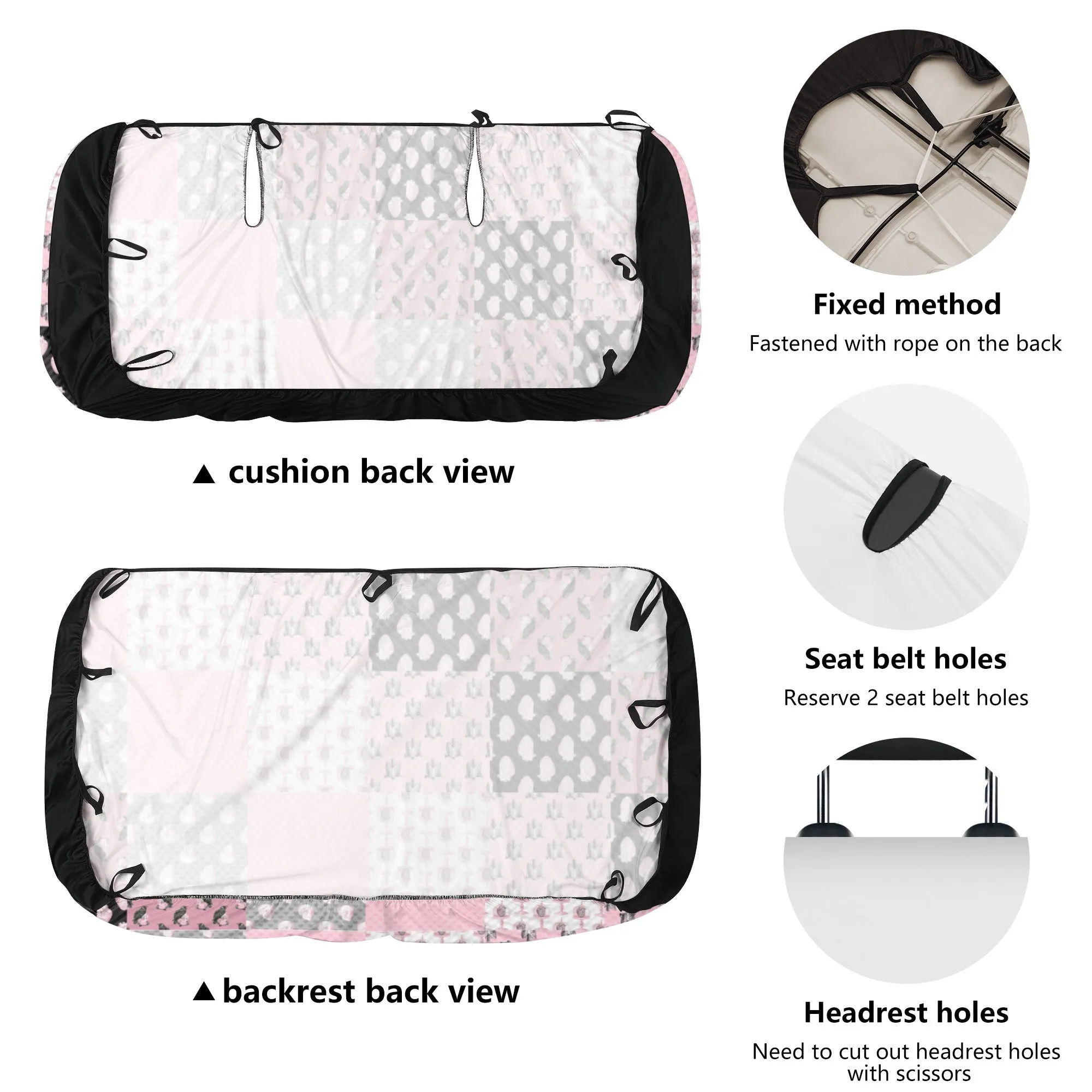 Car Accessories | Car Seat Covers for Back | Fitted Sweat Protector | Vehicle Interiors/Upholstery -Pastel Goth Checkered