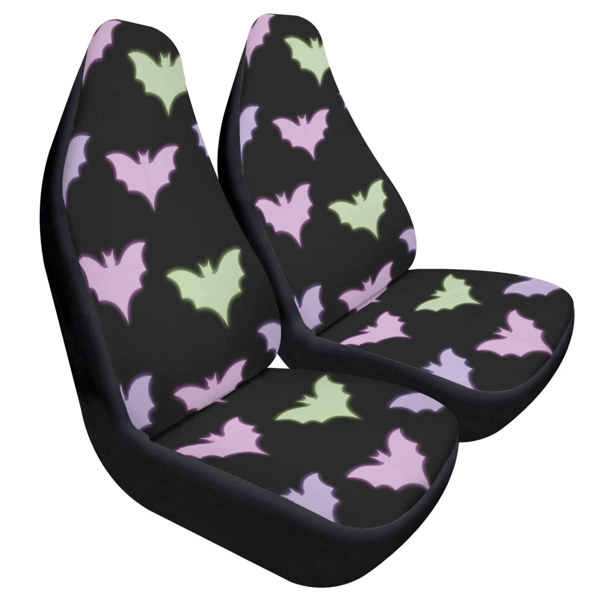 Car Accessories | Car Seat Covers for Front | Set of 2 | Sweat Protector | Vehicle Interiors– Pastel Goth Bats