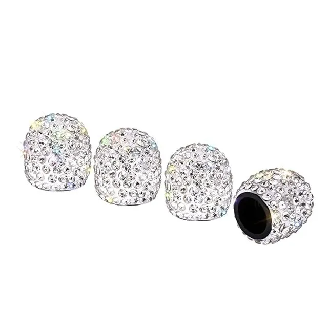 Car Tire Valve Caps Diamond Shining Dust proof Caps Pack of 4