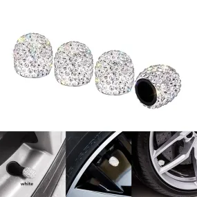 Car Tire Valve Caps Diamond Shining Dust proof Caps Pack of 4