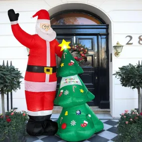 Christmas Inflatable Santa and Christmas Tree XL large 8 feet 2.5m Inflatable with LED lights