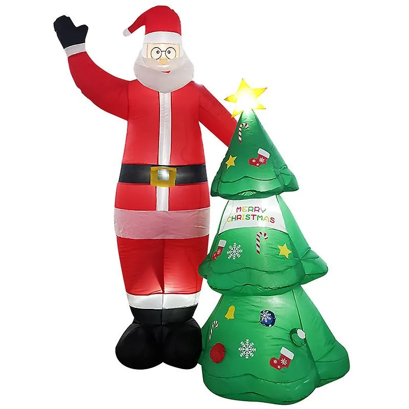 Christmas Inflatable Santa and Christmas Tree XL large 8 feet 2.5m Inflatable with LED lights