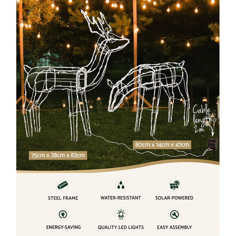 Christmas Motif Lights LED Rope Reindeer Waterproof Solar Powered