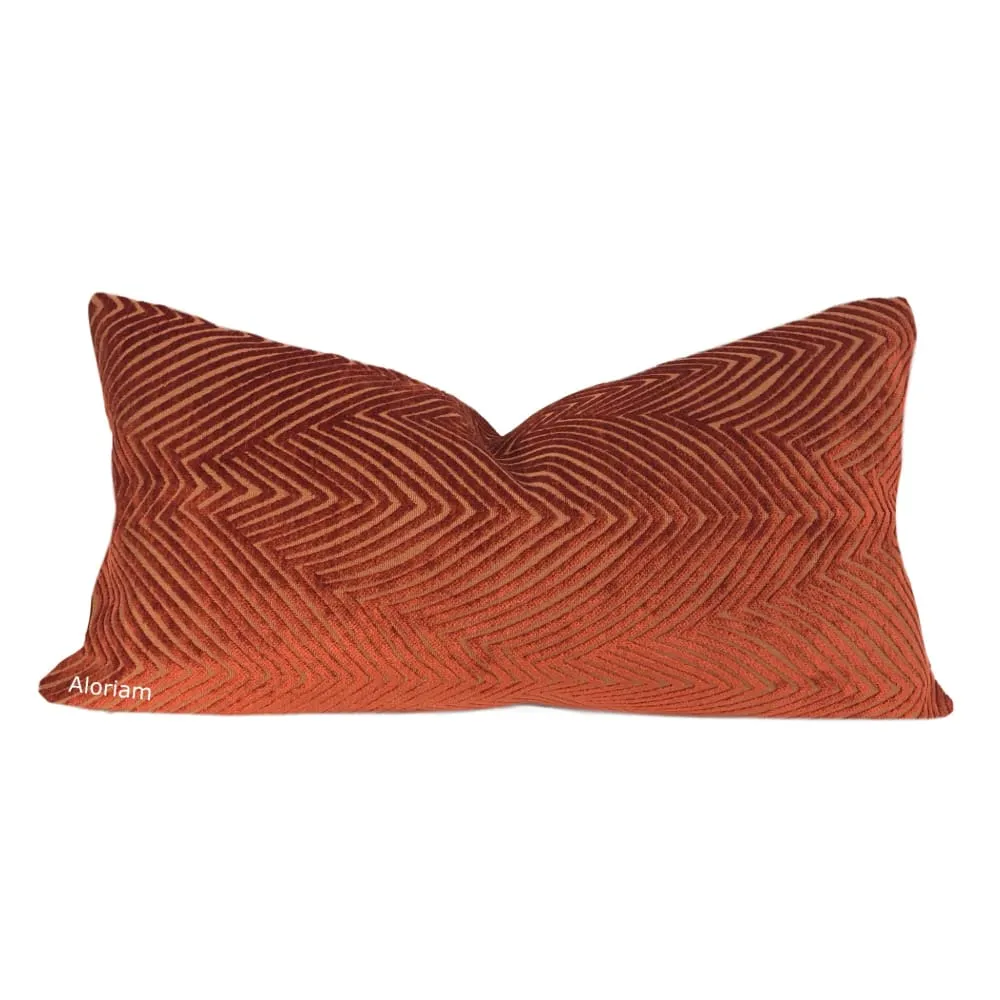 Chrysler Art Deco Rust Textured Pillow Cover