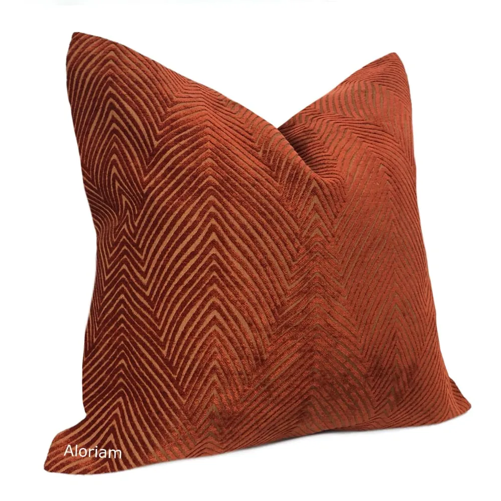 Chrysler Art Deco Rust Textured Pillow Cover