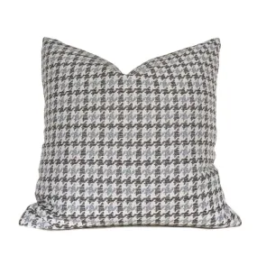 (CLEARANCE) Gray Blue Beige Houndstooth Geometric Pillow Cover