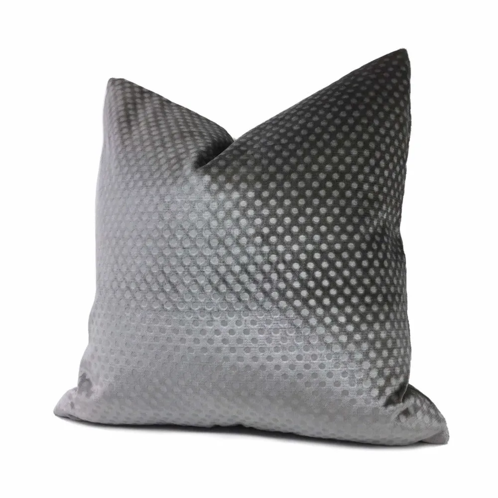 (CLEARANCE) Light Gray Dimple Dots Velvet Pillow Cover