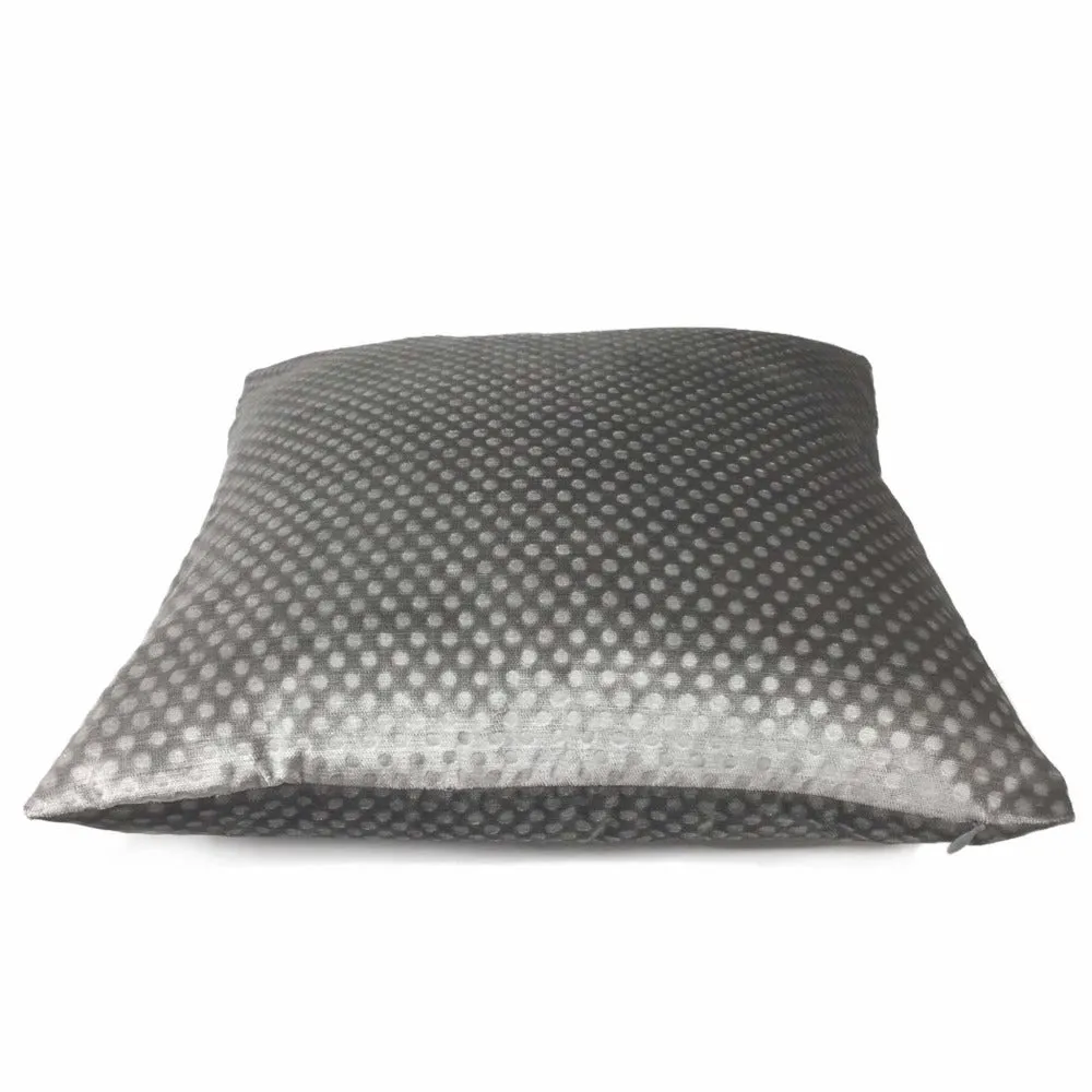 (CLEARANCE) Light Gray Dimple Dots Velvet Pillow Cover