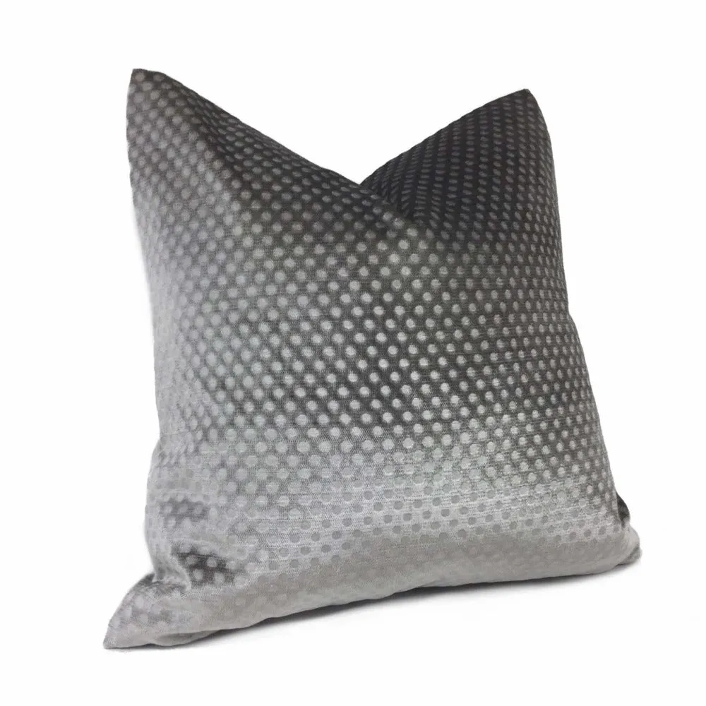 (CLEARANCE) Light Gray Dimple Dots Velvet Pillow Cover