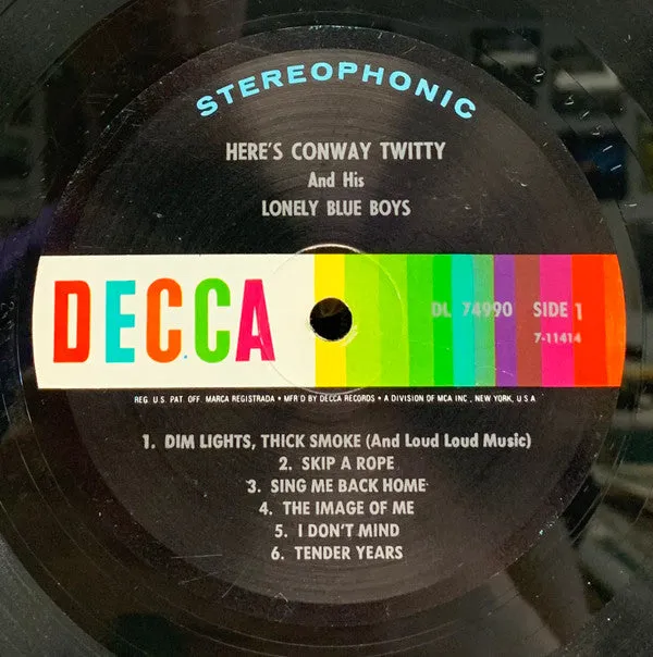 Conway Twitty - Here's Conway Twitty (LP, Album, Pin) (VG)