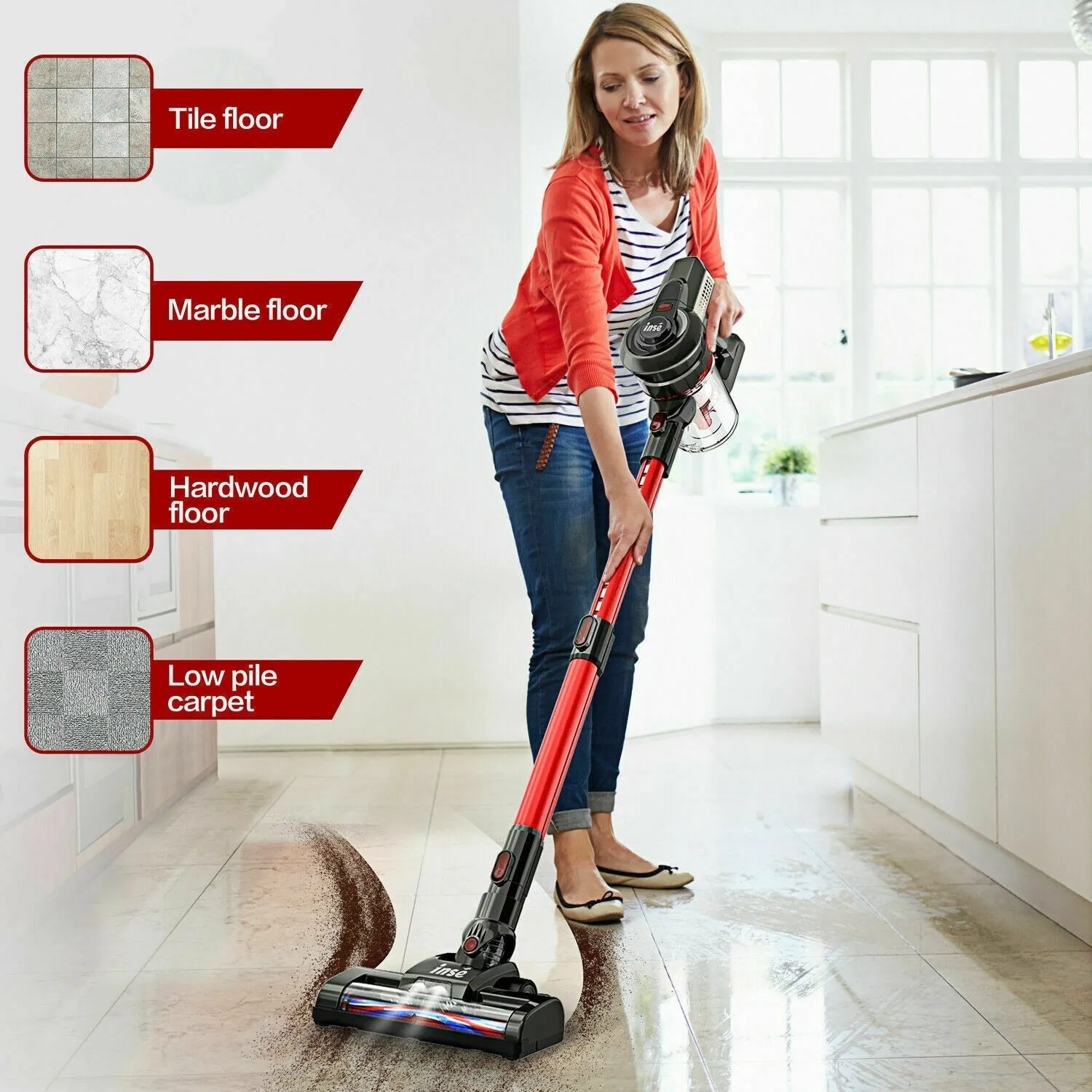 Cordless Vacuum 12Kpa 2 in 1 Stick Best Vacuum Cleaner