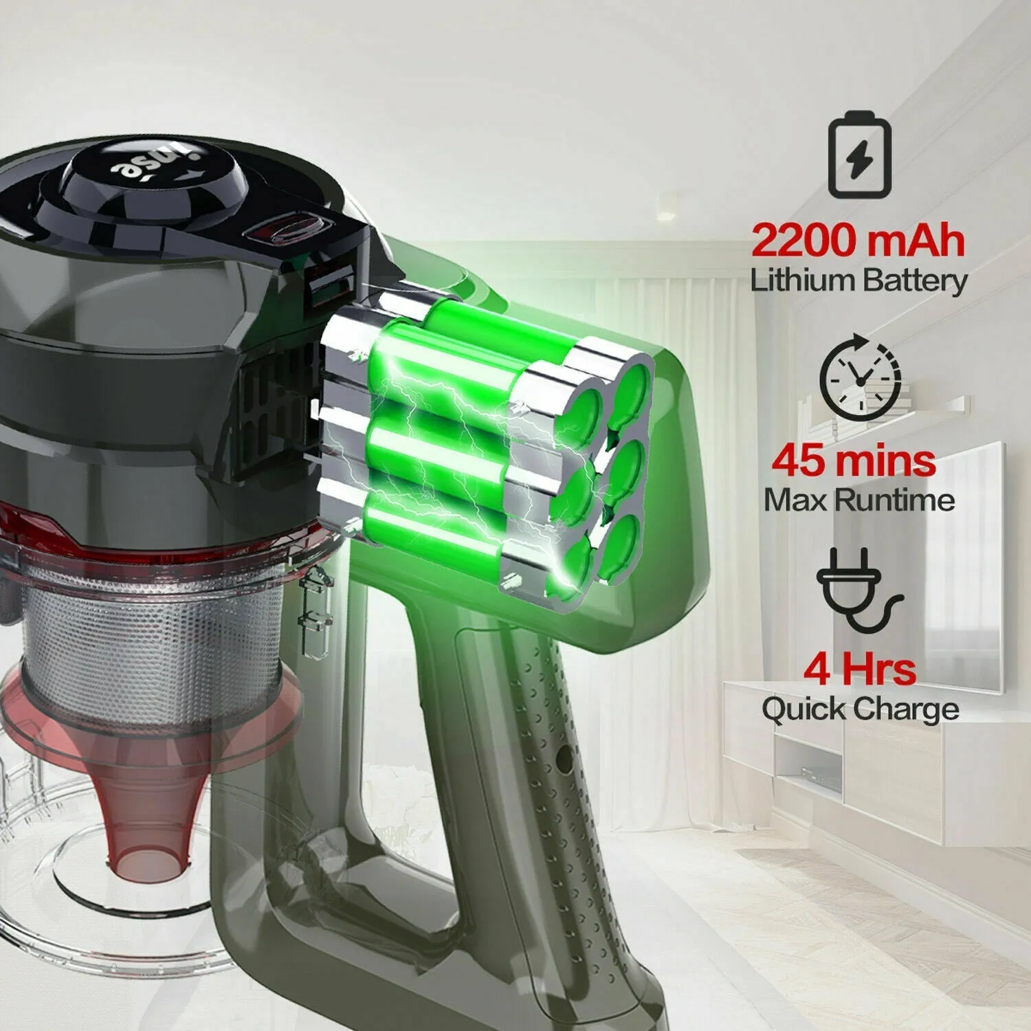 Cordless Vacuum 12Kpa 2 in 1 Stick Best Vacuum Cleaner