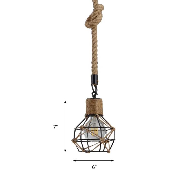 Country Style Dome Cage Restaurant Ceiling Hanging Light