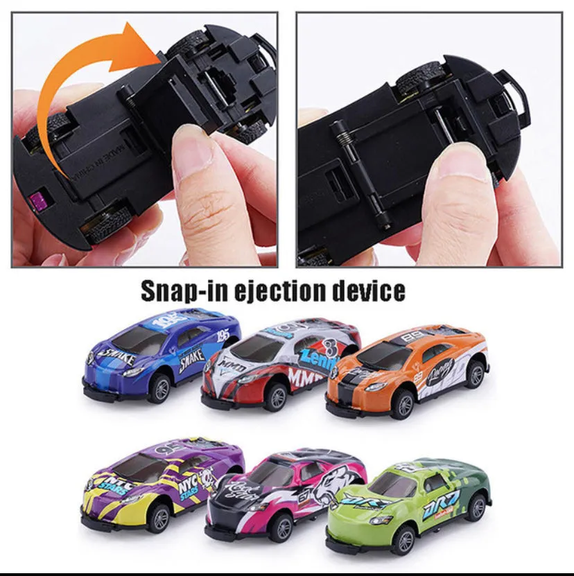 Crash Racing car - Jumping Alloy Stunt Car -10 Pieces Pull Back Vehicle 1 Pack 8 cars