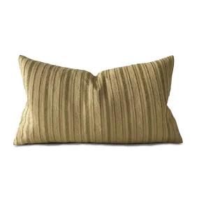 Cream and Sage Woven Striped Decorative Pillow Cover