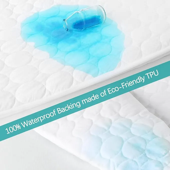 Crib Mattress Protector/ Pad Cover - 2 Pack, Quilted Microfiber, Waterproof (for Standard Crib/ Toddler Bed)