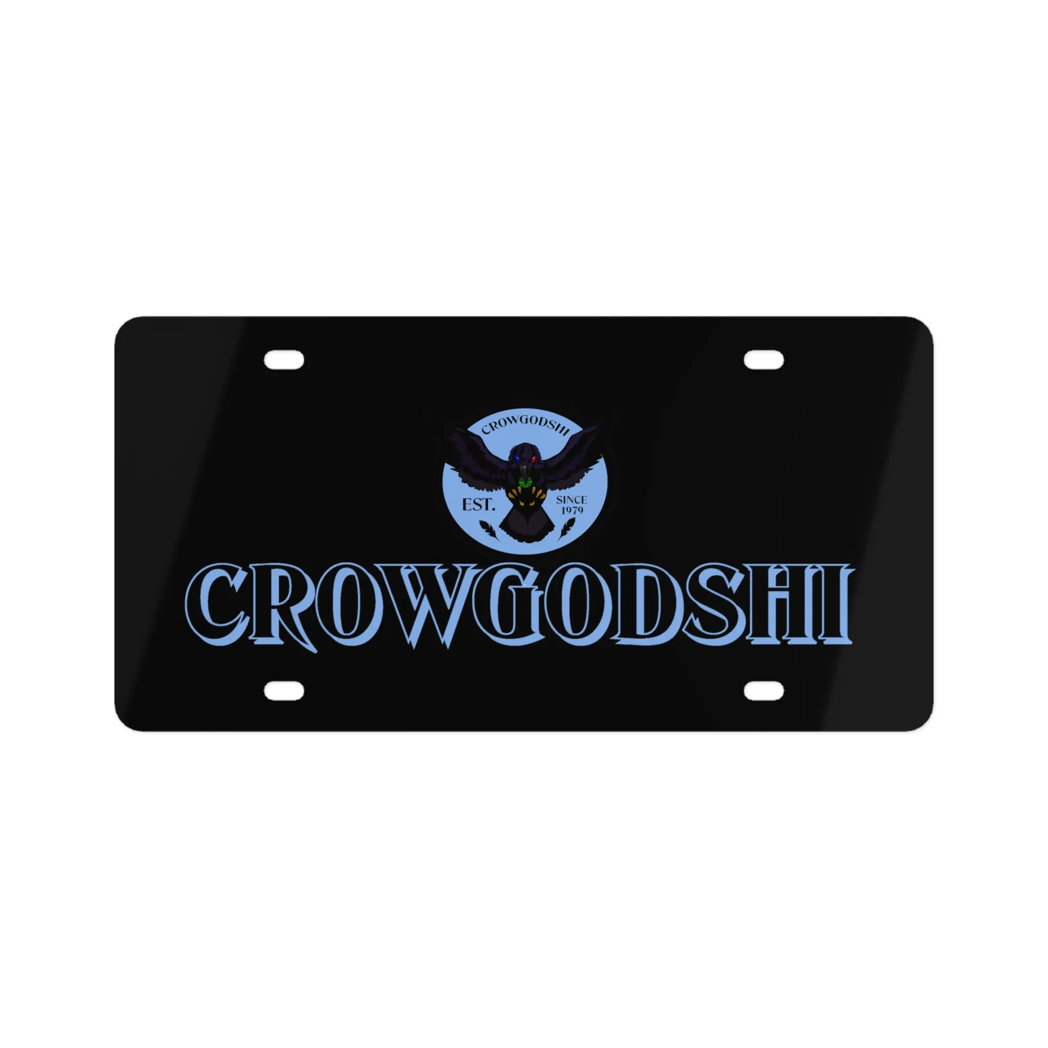 Crowgodshi License Plate, CAROLINA BLUE