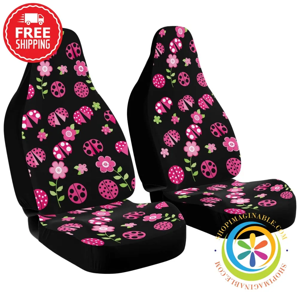 Cute LadyBugs Pair Car Seat Covers