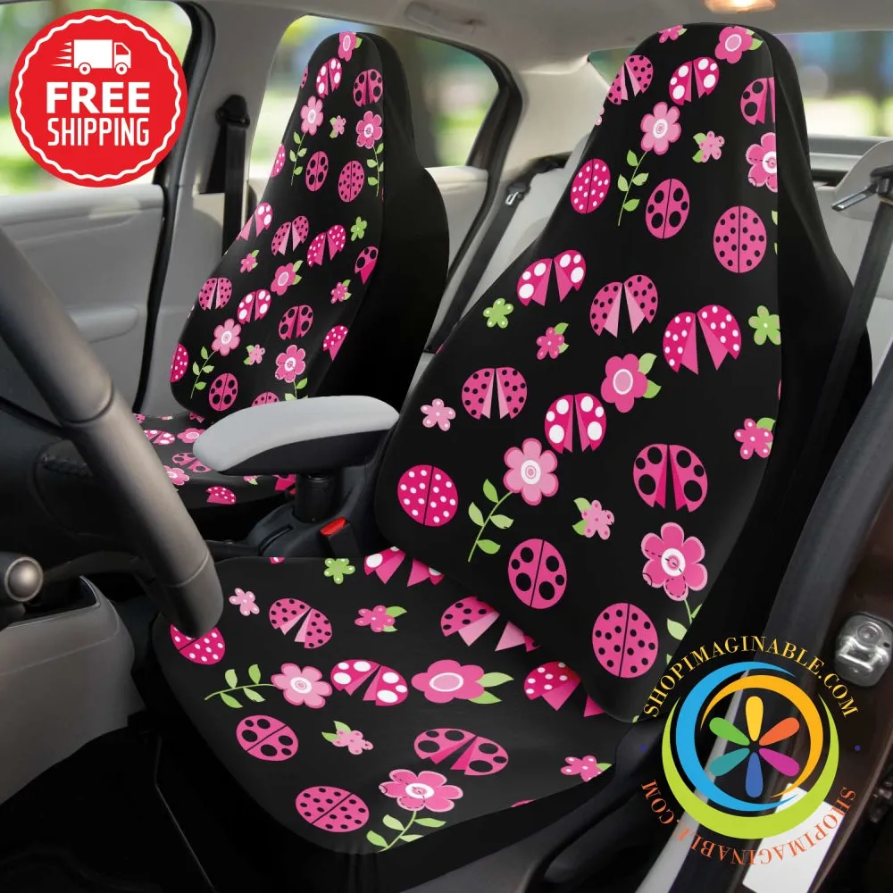 Cute LadyBugs Pair Car Seat Covers