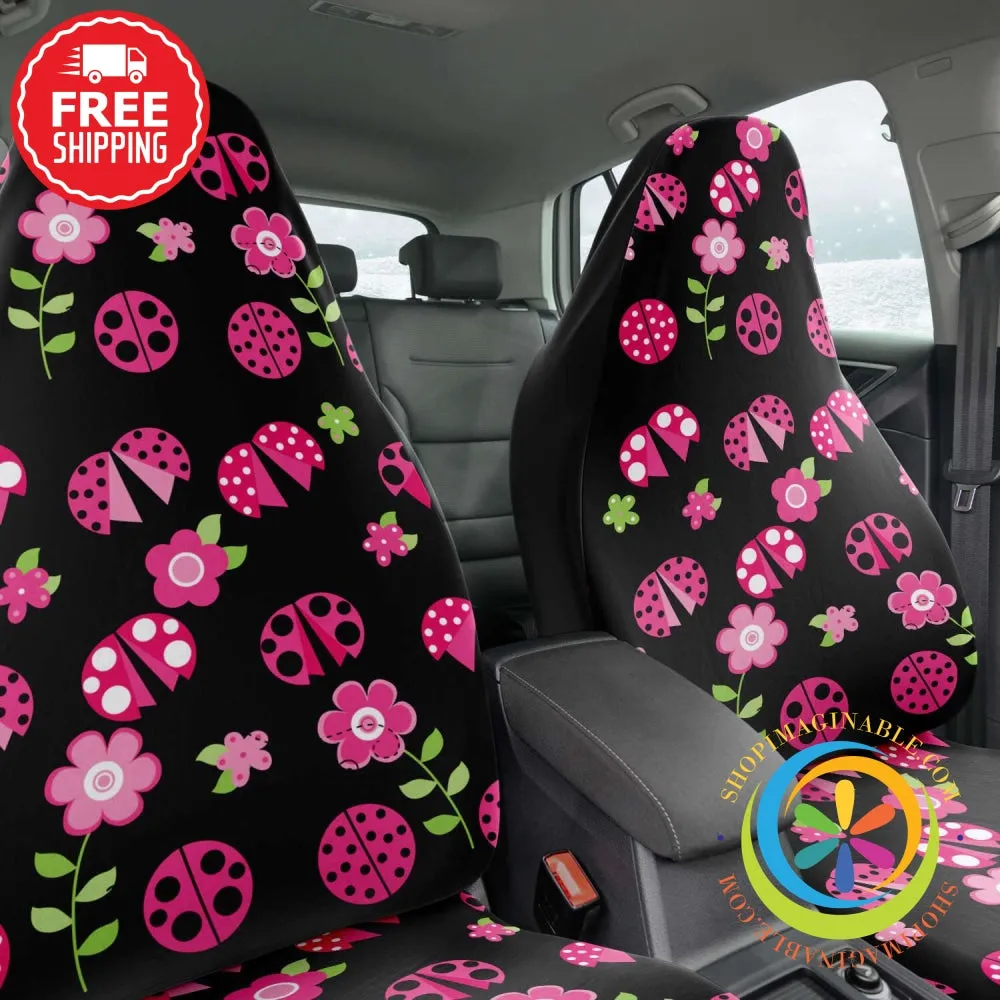 Cute LadyBugs Pair Car Seat Covers