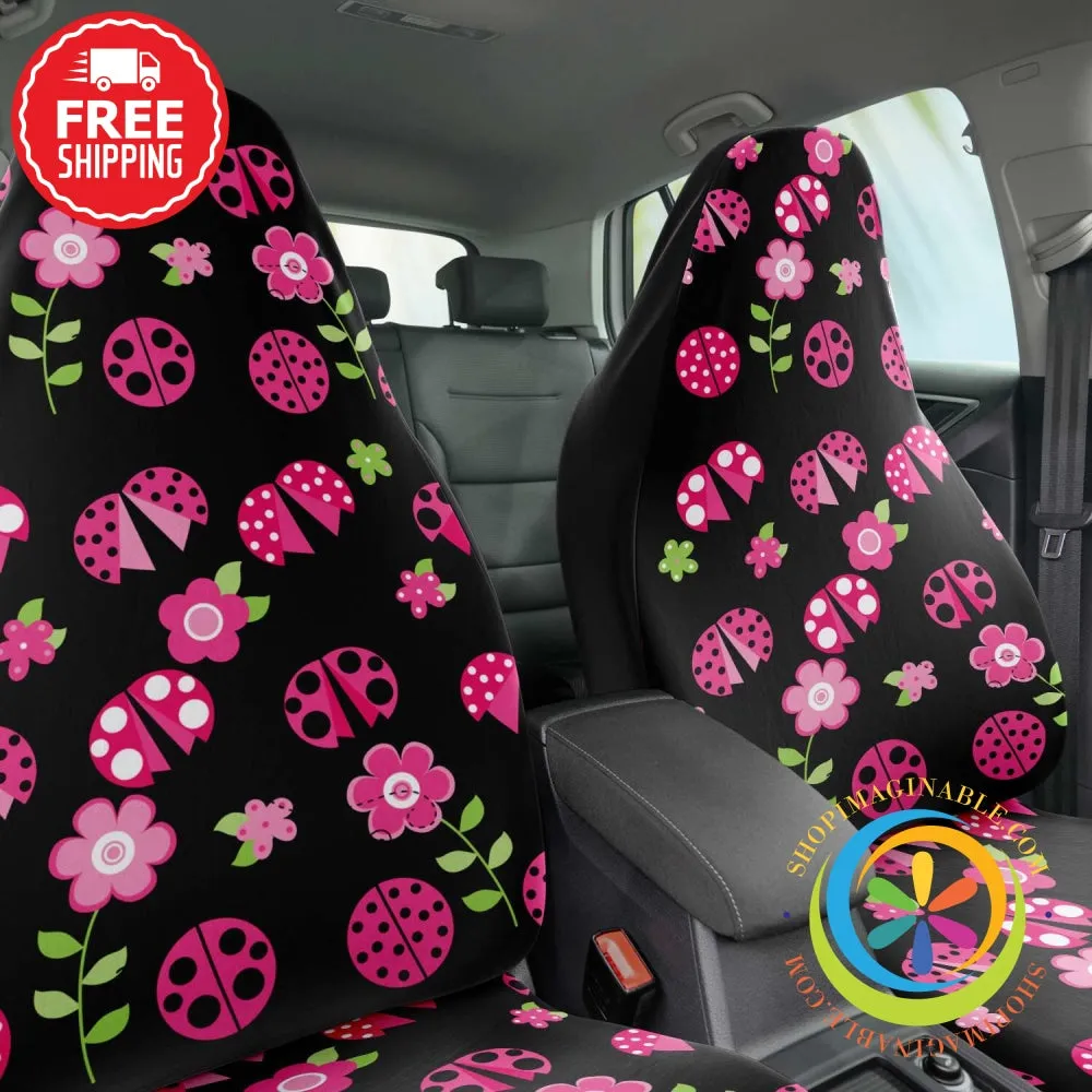 Cute LadyBugs Pair Car Seat Covers