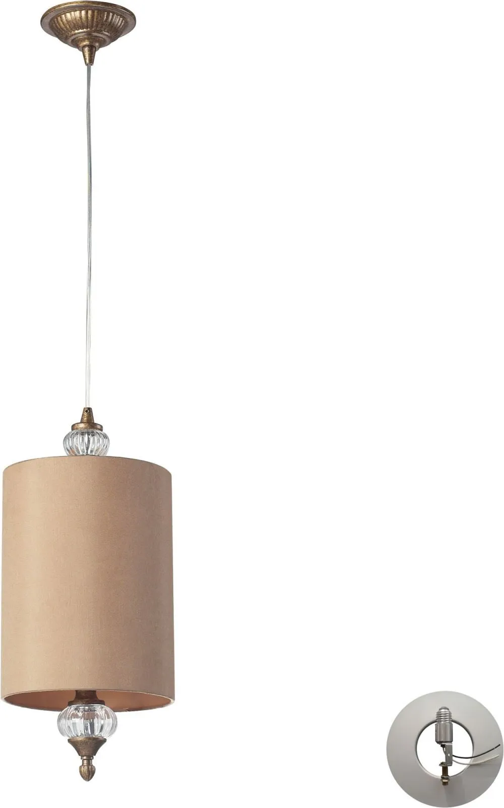 Dalton 1 Light Pendant In Mocha - Includes Recessed Lighting Kit