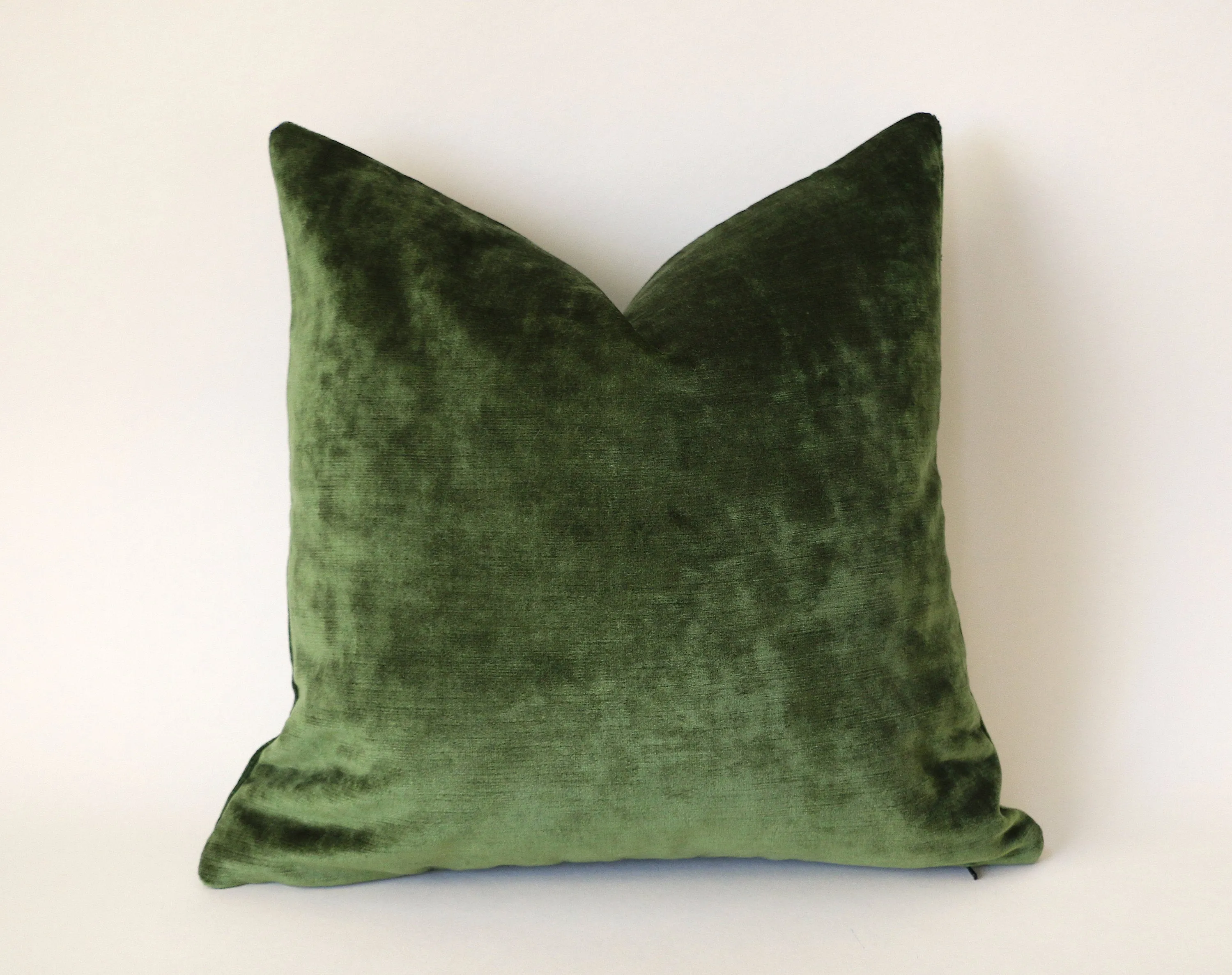 Dark Green Euro Sham or Accent sizes / Green Velvet 24x24 / 26x26 Pillow Cover / Solid Green Euro Sham / Green Bed Pillow case