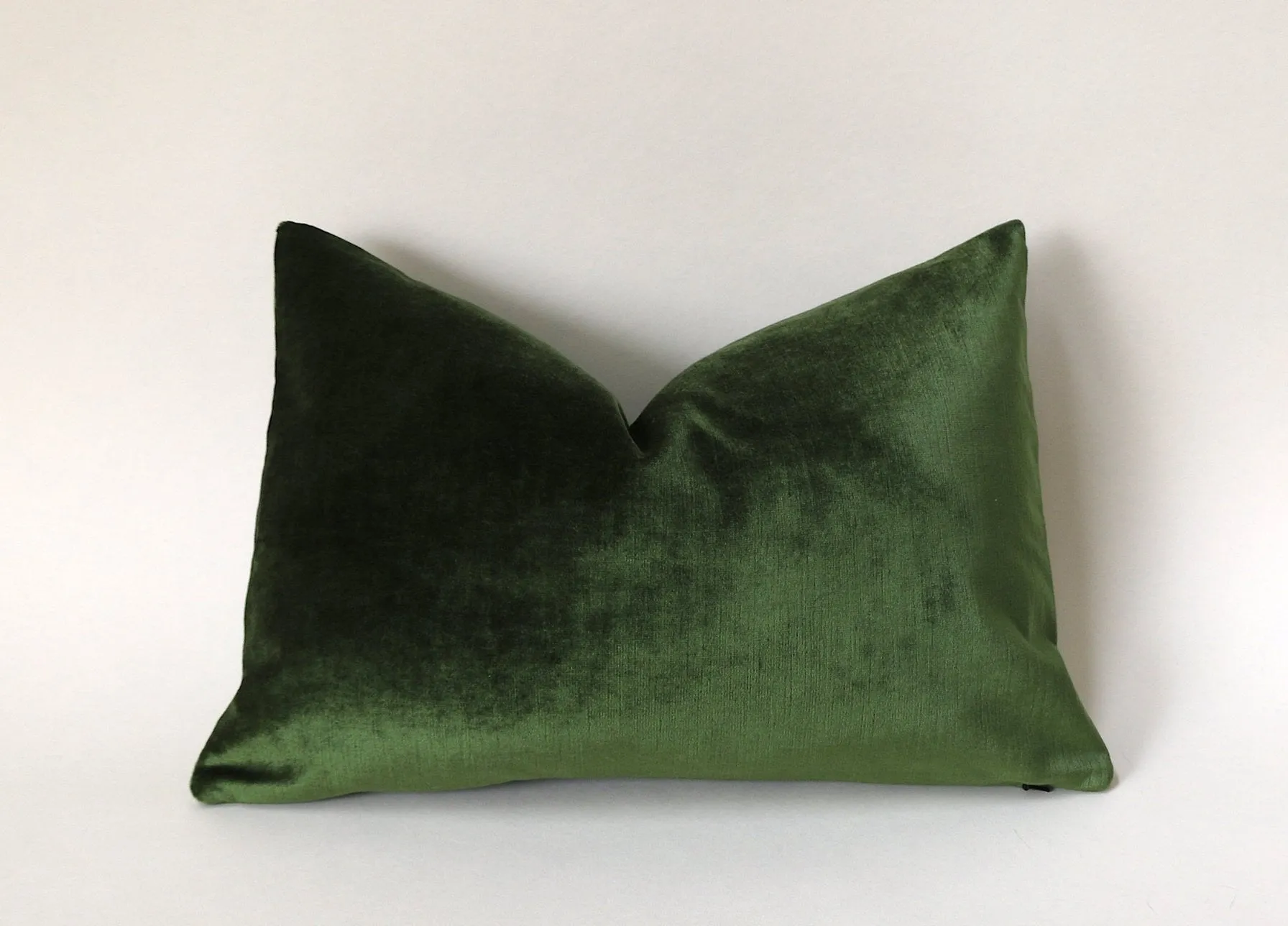 Dark Green Euro Sham or Accent sizes / Green Velvet 24x24 / 26x26 Pillow Cover / Solid Green Euro Sham / Green Bed Pillow case