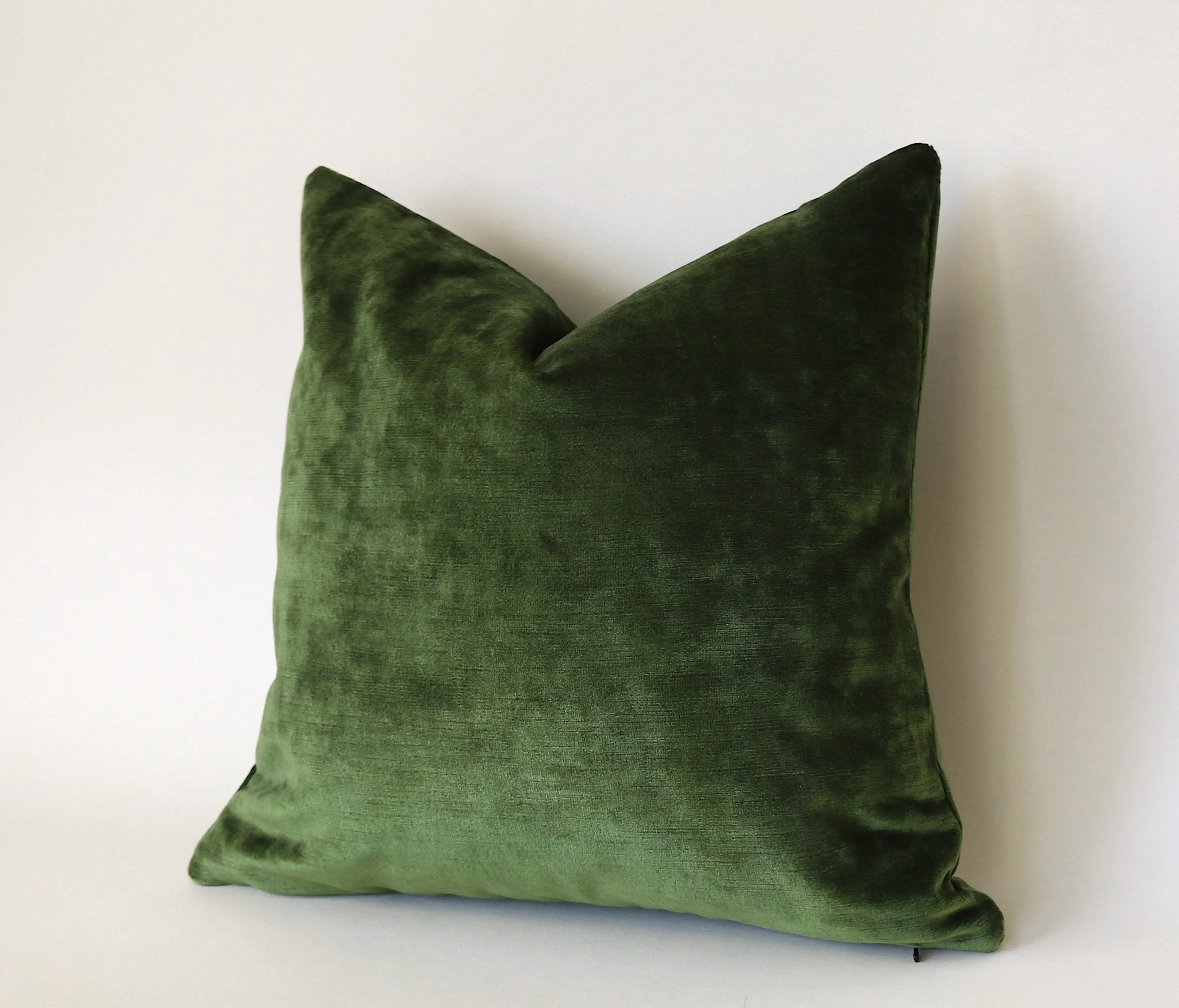 Dark Green Euro Sham or Accent sizes / Green Velvet 24x24 / 26x26 Pillow Cover / Solid Green Euro Sham / Green Bed Pillow case