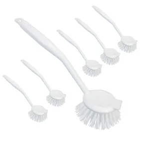 Dish Brush with Scraper, w/ Non-Scratch Bristles - 6 Pack