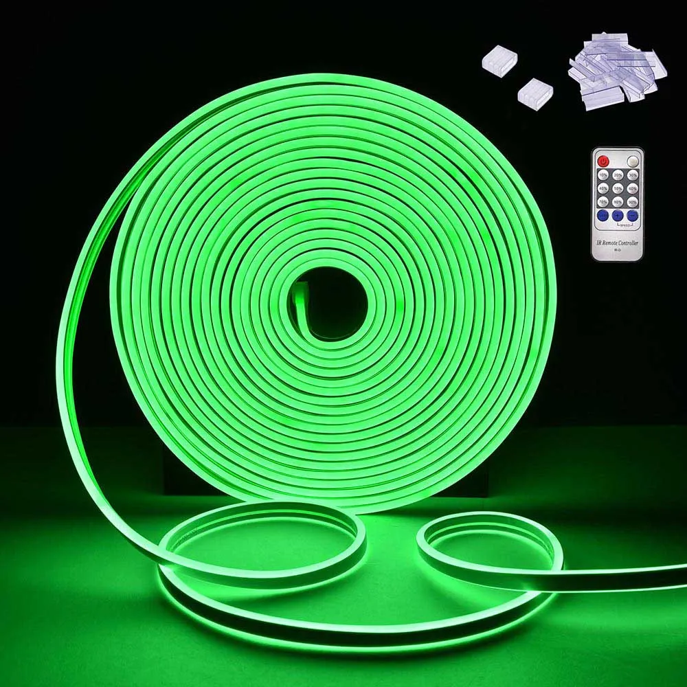 DIY Green LED Neon Light Custom for Outdoor Cars Bar 50ft