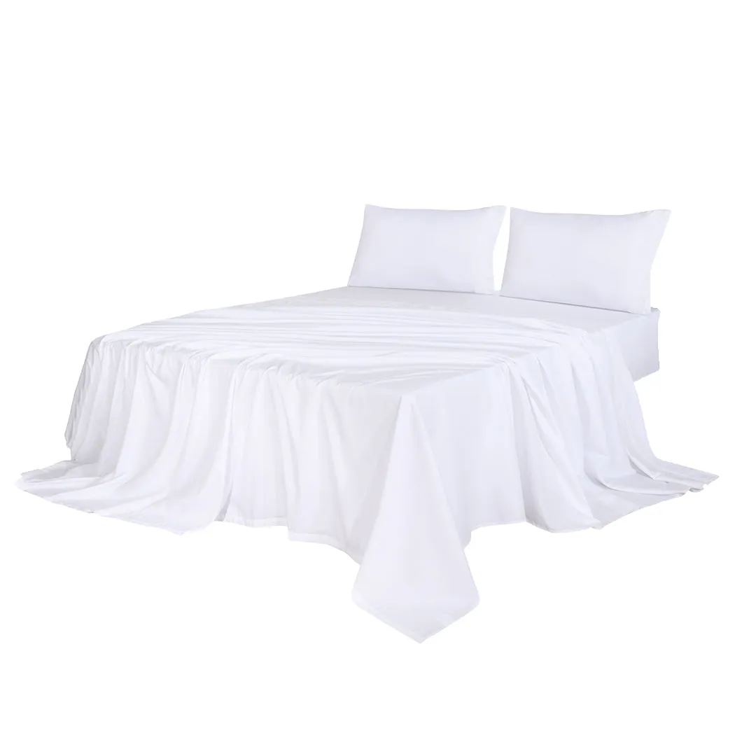 Double Dreamz 4pcs Size 100% Bamboo Bed Sheet Set White