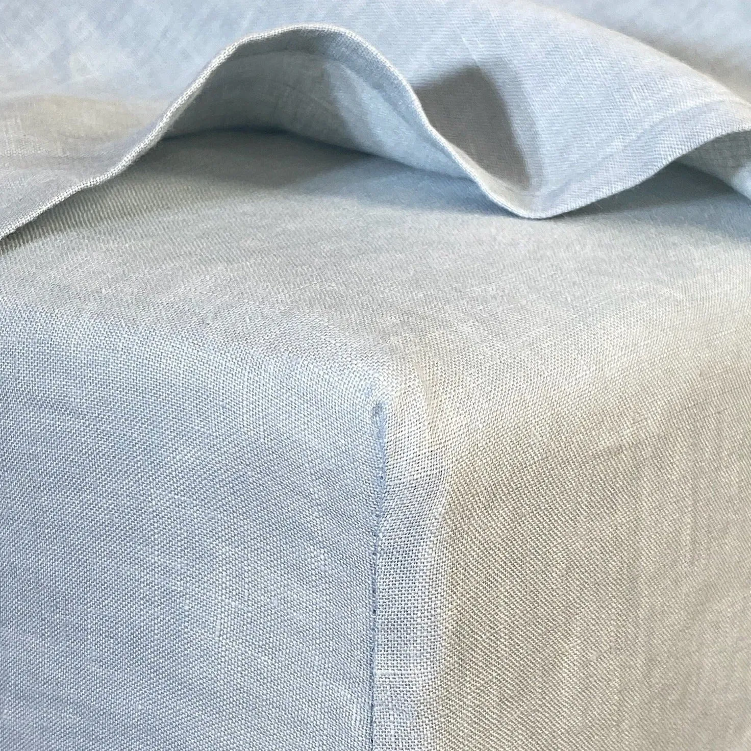 Duck Egg Blue Linen Fitted Sheet