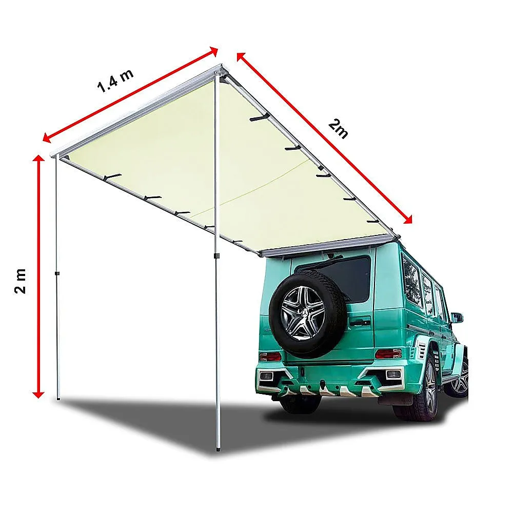 Durable 1.4m x 2m Car Side Awning, 420D Oxford Canvas