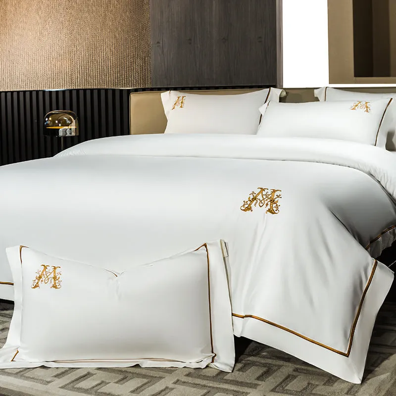 Elegent Cotton Embroidery Match Bed Sets