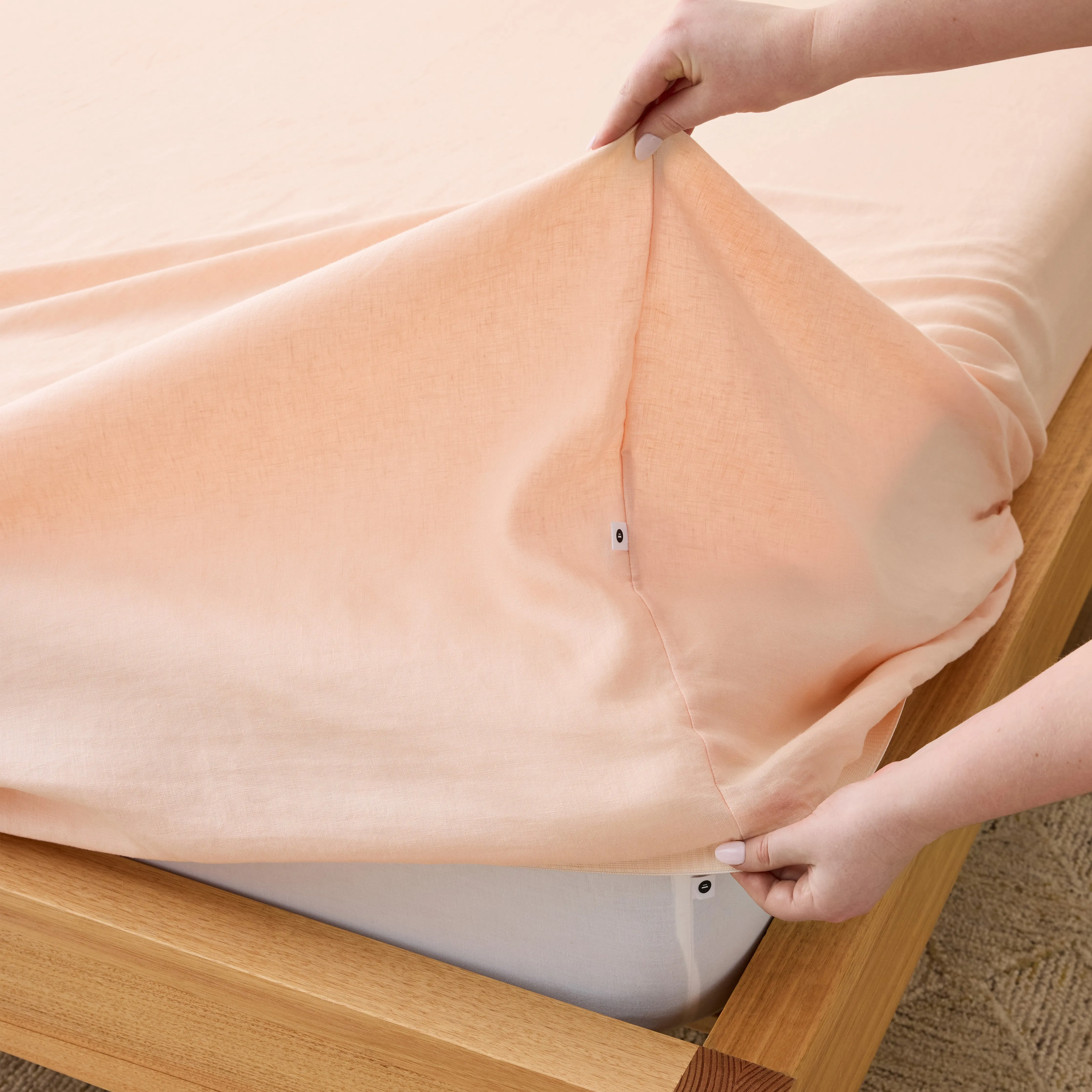 Eve Linen - Peach Fitted Sheet