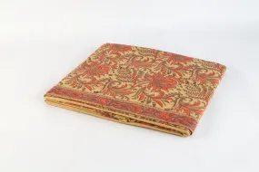 Flat Bed sheet: Red jaal on beige