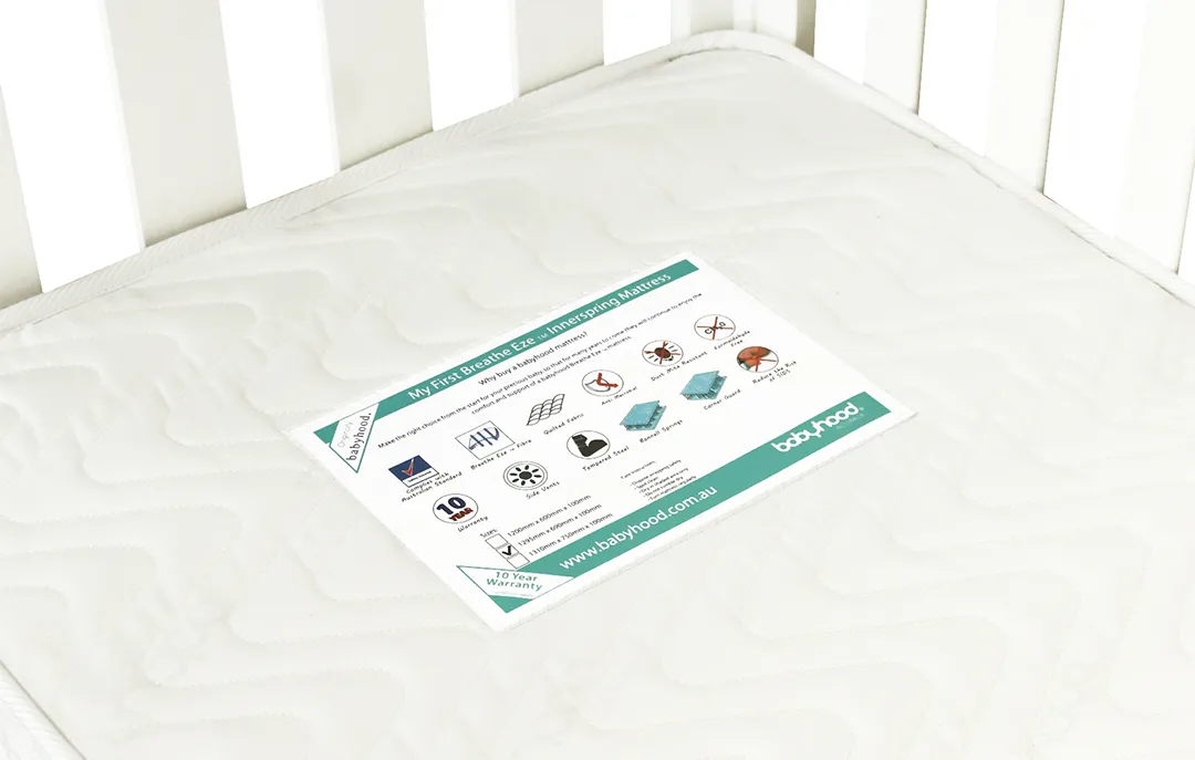 [FOC Assembly] Babyhood Fold N Go Cot Whit   Breathe Eze Tm Standard Cot Mattress 1200 x 600 [Bundle Pack] (1 yr warranty)