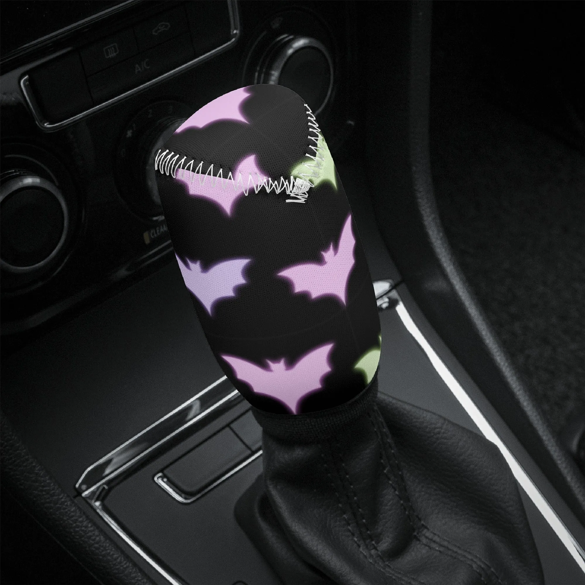 Gear Knob Cover for Cars | Manual or Automatic Transmission stick cover | Car Shifter Gear cover -Pastel Goth Bats