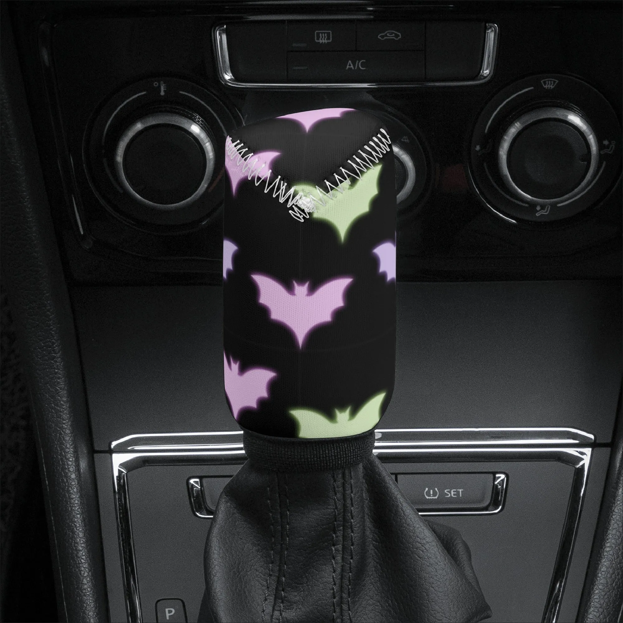 Gear Knob Cover for Cars | Manual or Automatic Transmission stick cover | Car Shifter Gear cover -Pastel Goth Bats