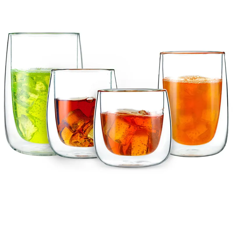 Glass double insulated water cup