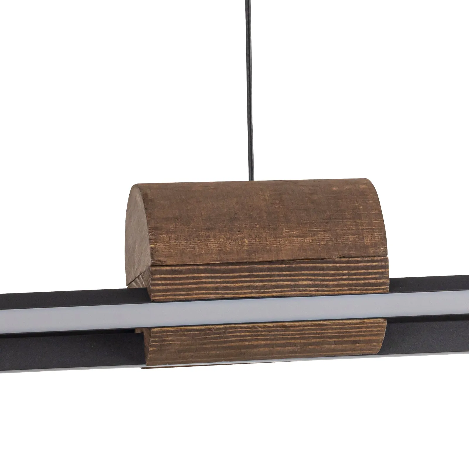 Glowlings Minimalist 3-Light 43“Wide LED Linear Wood Pendant Light Island Light