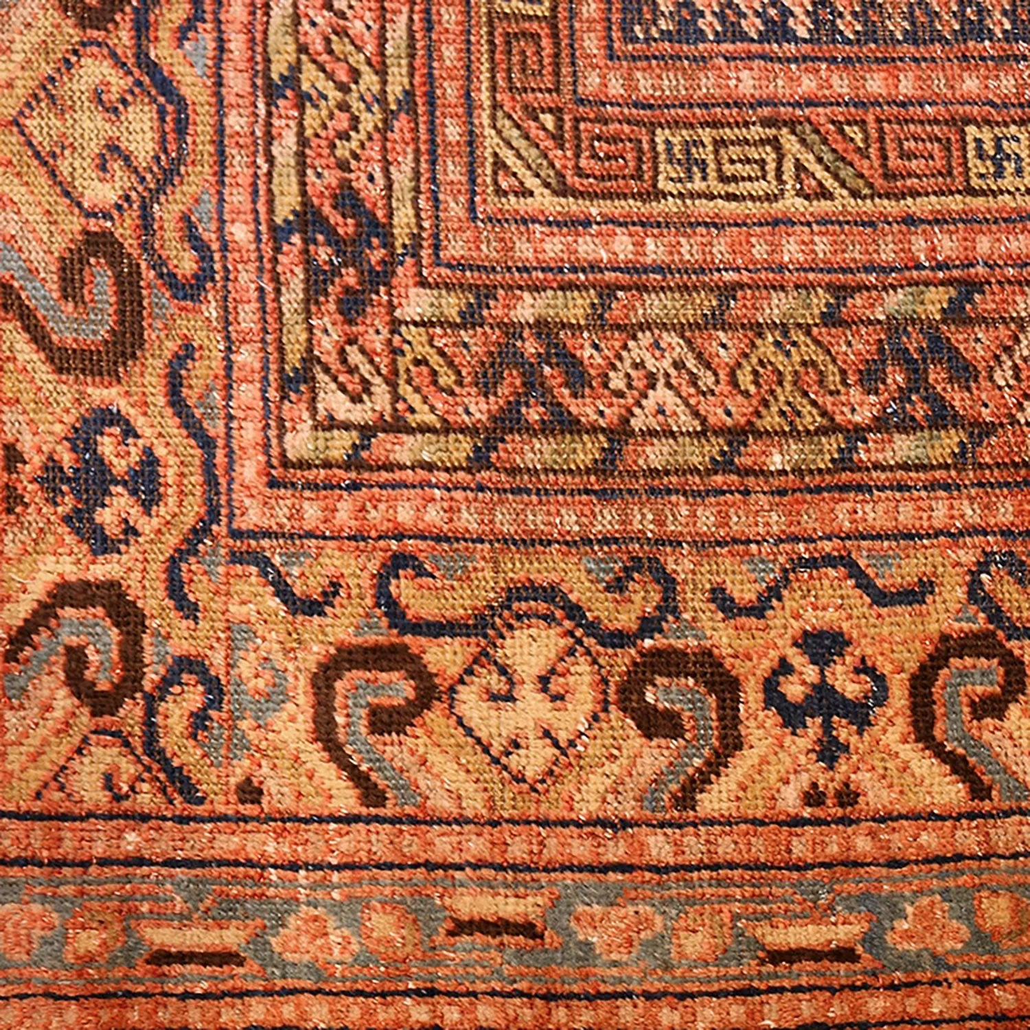 Gold Antique Turkish Khotan Rug - 8'7" x 14'