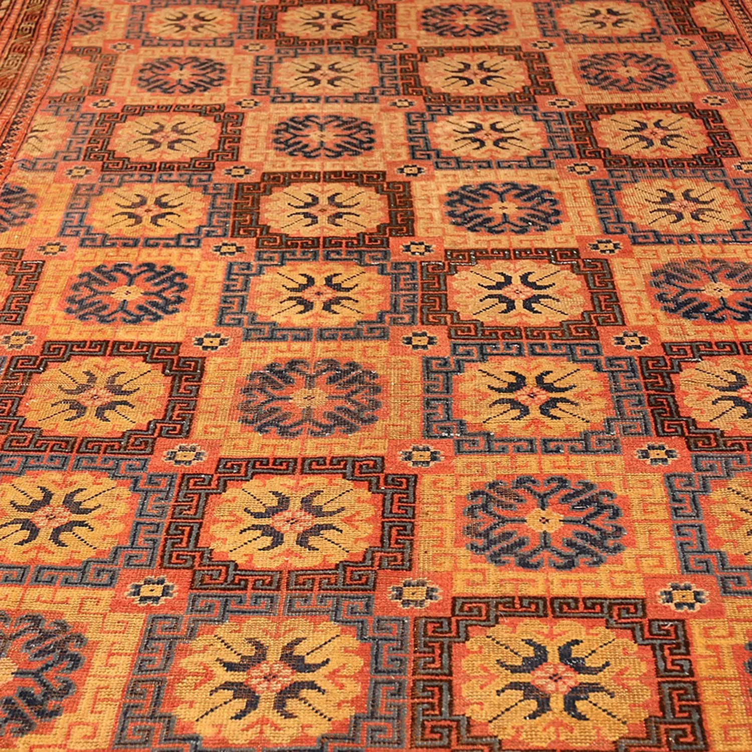 Gold Antique Turkish Khotan Rug - 8'7" x 14'